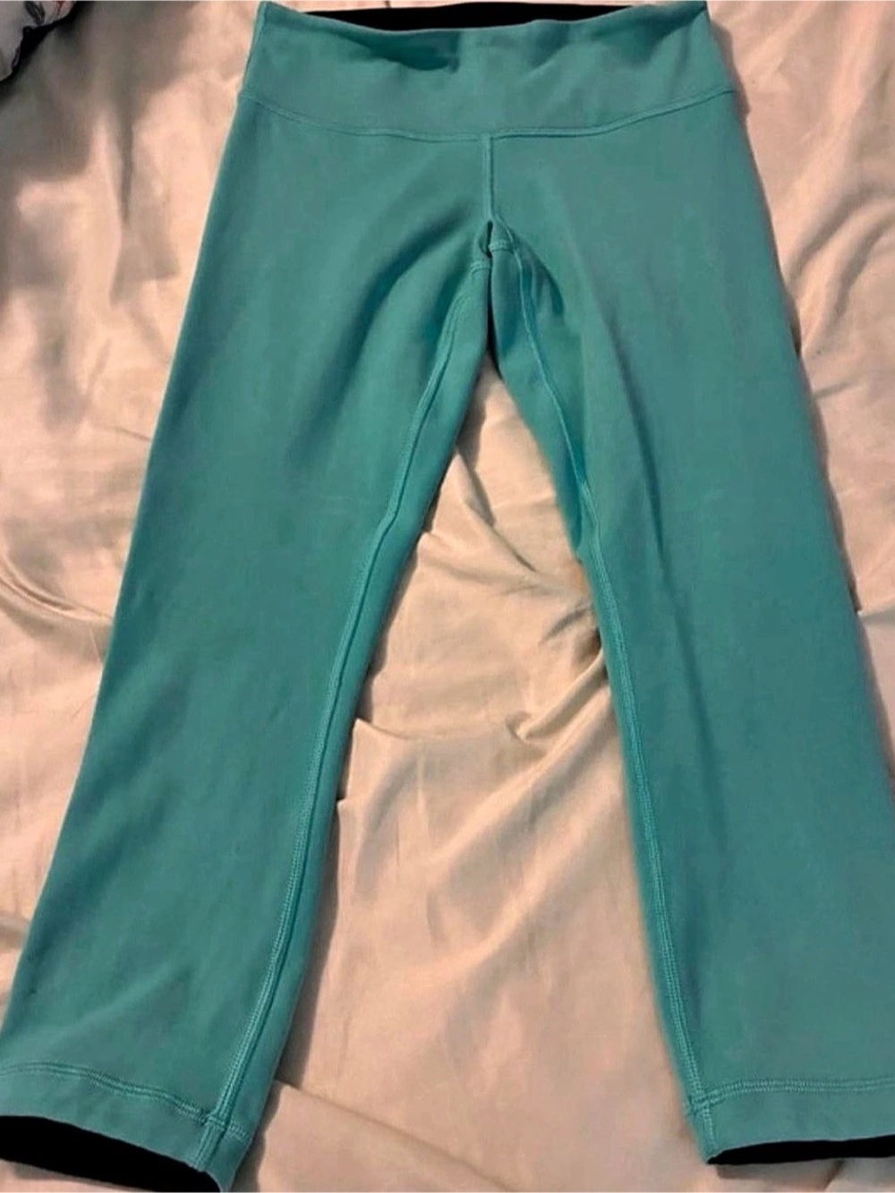 lululemon Wunder Under Crop Teal Leggings size 6